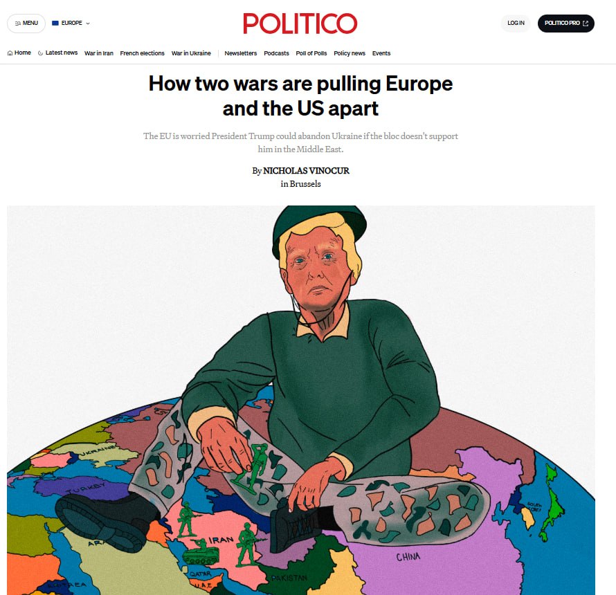 Politico: Европа боится, что Трамп бросит Украину