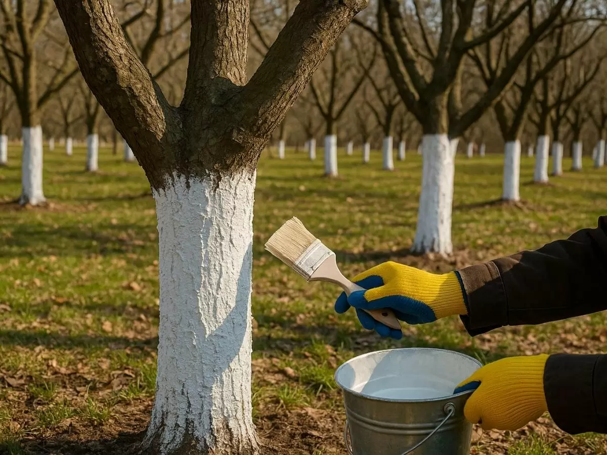 Побелка деревьев: как защитить сад от зимних угроз
