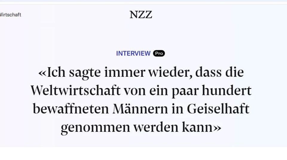NZZ: ����� ��� ����������� � ������ ��� �� �������������� ��-�� ����� � ����� � ����� ��� ������ ���� ������