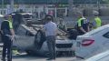 Ещё кадры с опрокинутой иномаркой на Варшавском шоссе