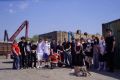 На территории Южного речного порта столичные транспортные полицейские и студенты создали патриотическое граффити
