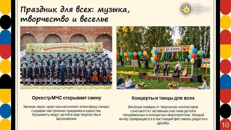 Лето с МЧС России. Детская оздоровительная кампания проводится в лагере «Орленок» на следующих площадках: 1 Лето с МЧС России. Детская оздоровительная кампания проводится в лагере «Орленок» на следующих площадках: 1