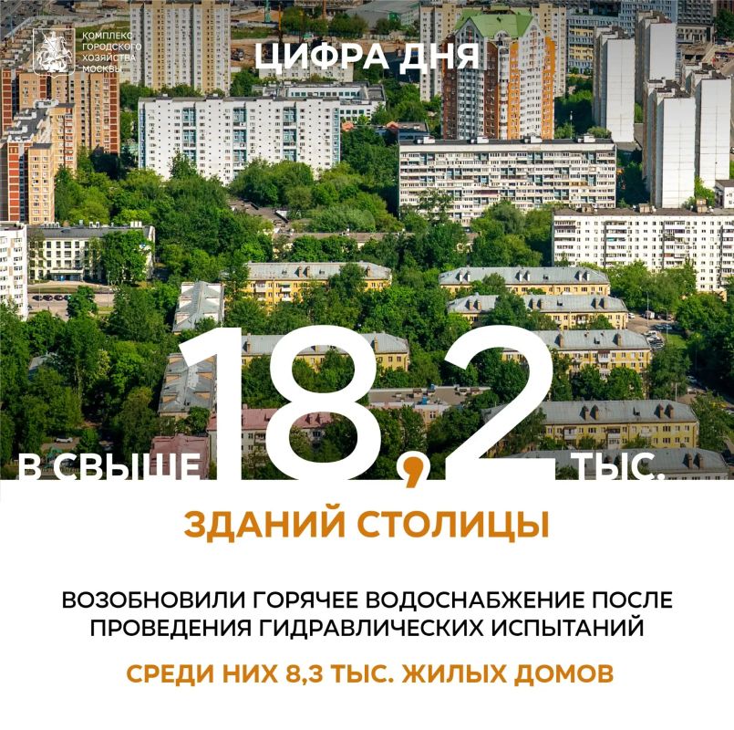 В более чем 18,2 тыс. зданий возобновили горячее водоснабжение после гидравлических испытаний
