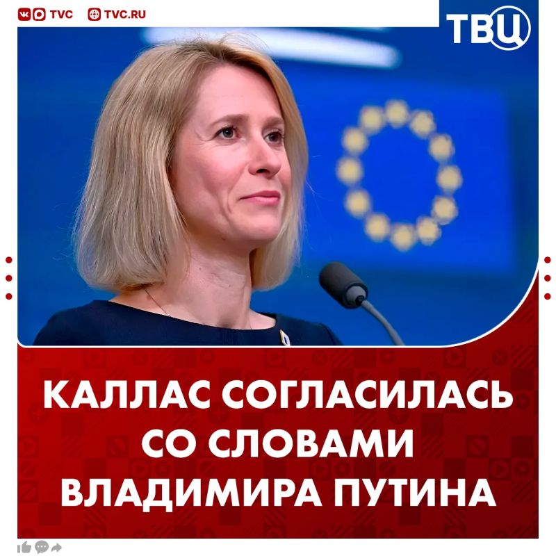 Каллас фактически согласилась с Владимиром Путиным