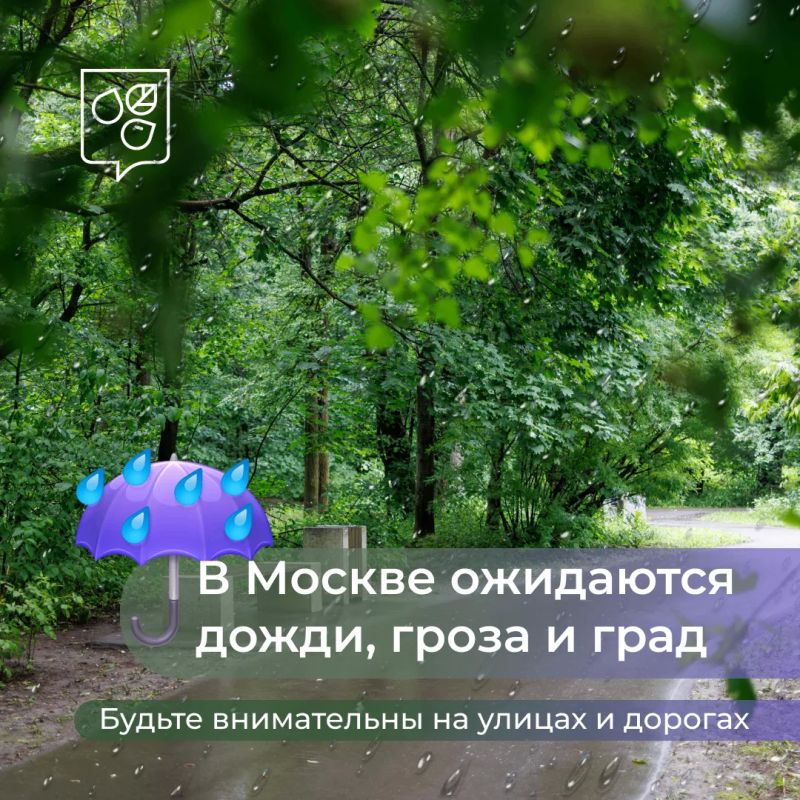 В Москве ожидаются дожди, гроза и град