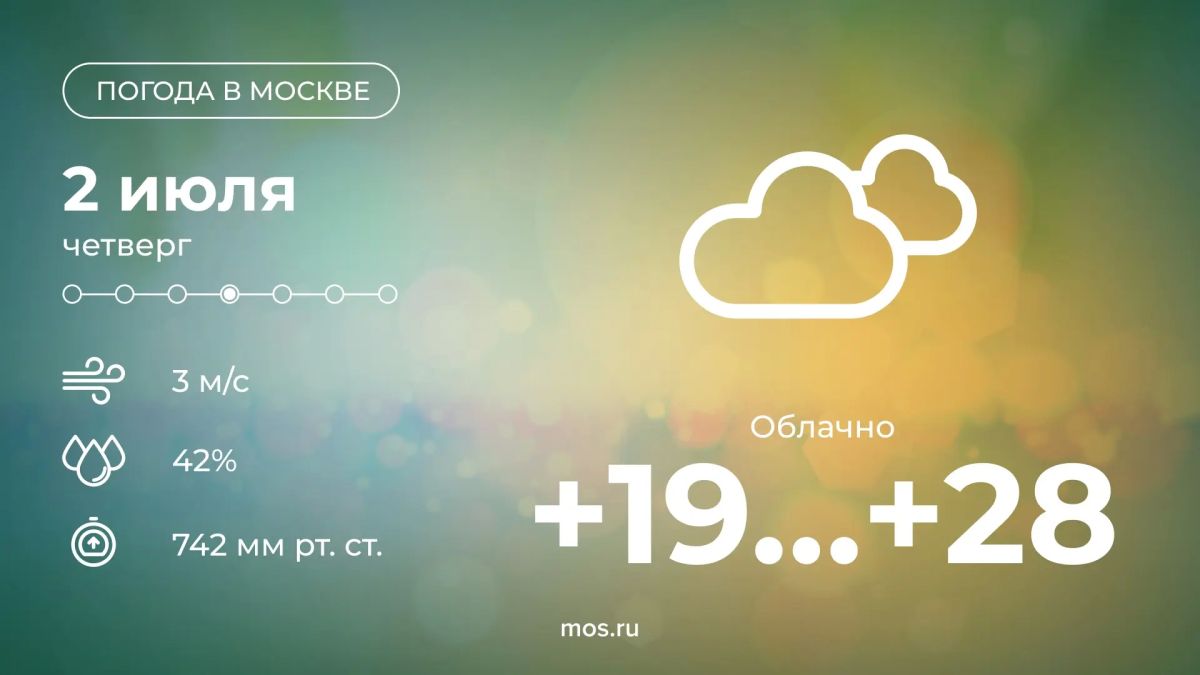 Доброе утро! Сегодня в Москве будет облачно с прояснениями