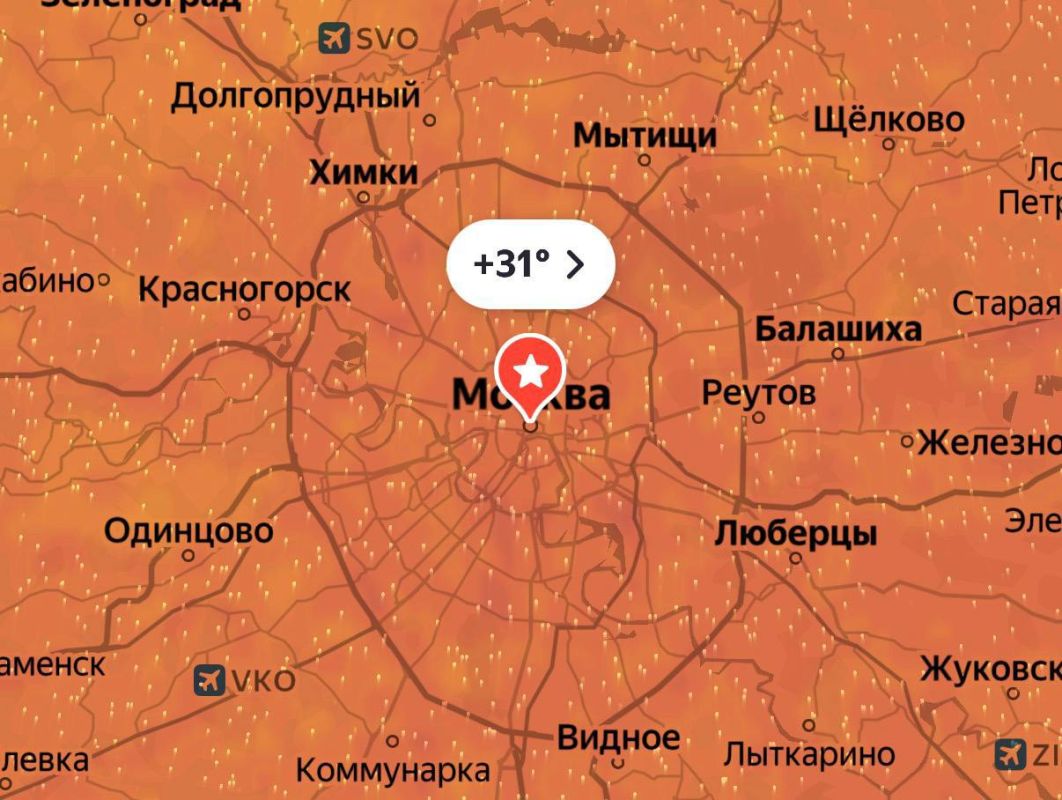 Пик сильной жары до +31 в Москве обещают синоптики до 16:00