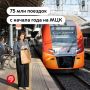 75 млн поездок на МЦК совершили пассажиры за 6 месяцев 2026 года