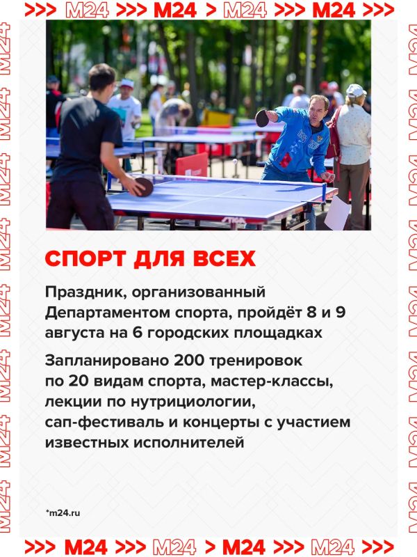 200 тренировок по 20 видам спорта: Москва масштабно отметит День физкультурника 200 тренировок по 20 видам спорта: Москва масштабно отметит День физкультурника
