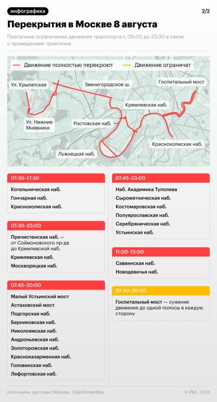 Движение транспорта в Москве будет ограничено 8 августа в связи с проведением мероприятия «Лига триатлона & Ironstar Москва 226» Движение транспорта в Москве будет ограничено 8 августа в связи с проведением мероприятия «Лига триатлона & Ironstar Москва 226»