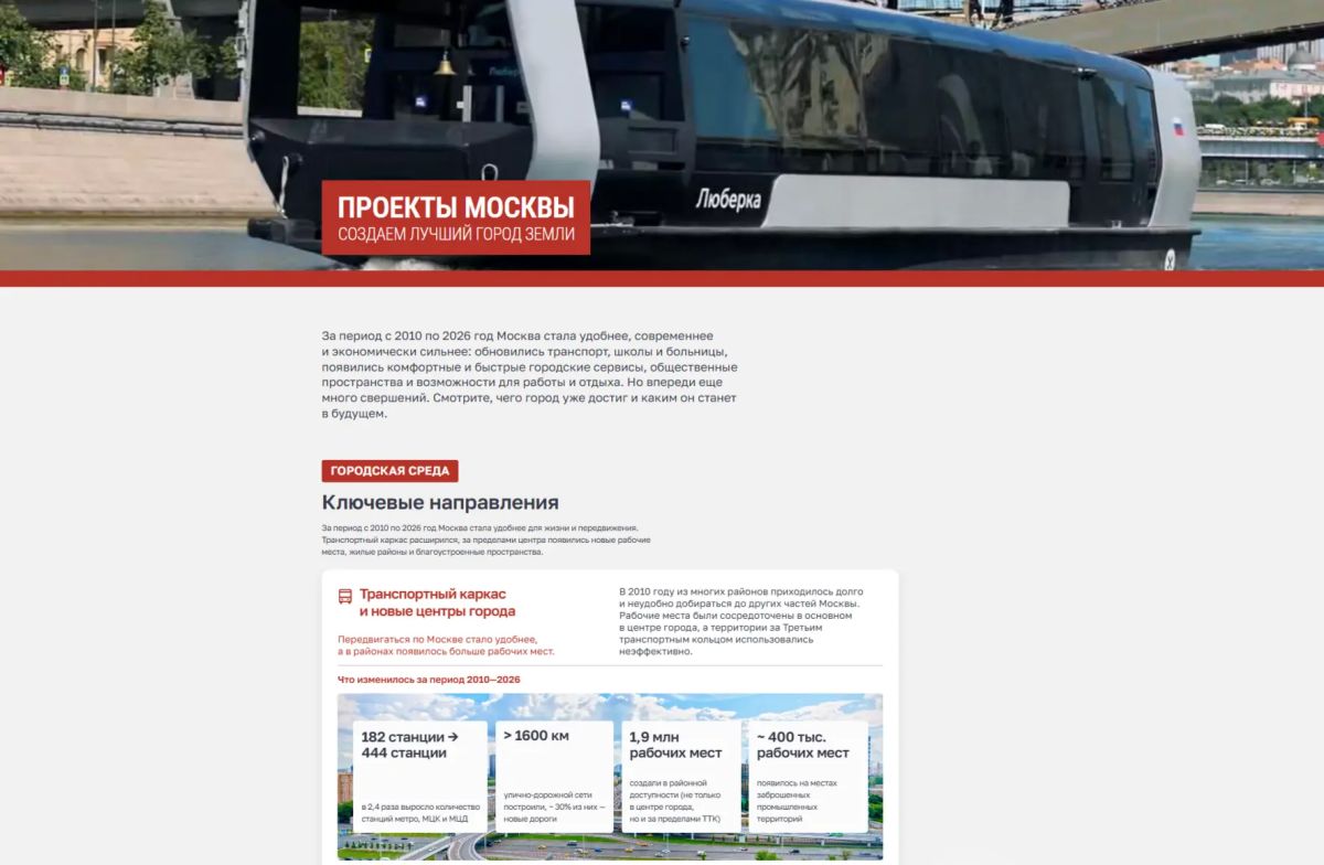 На портале mos.ru появился новый спецпроект о развитии Москвы