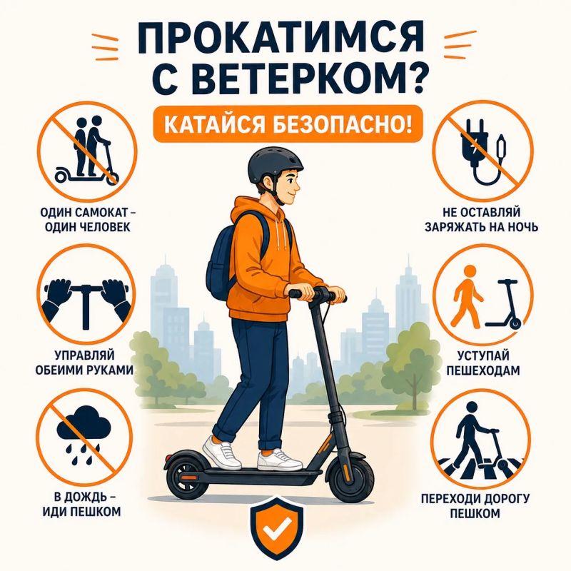 Электросамокат — это удобно, но безопасность важнее скорости!