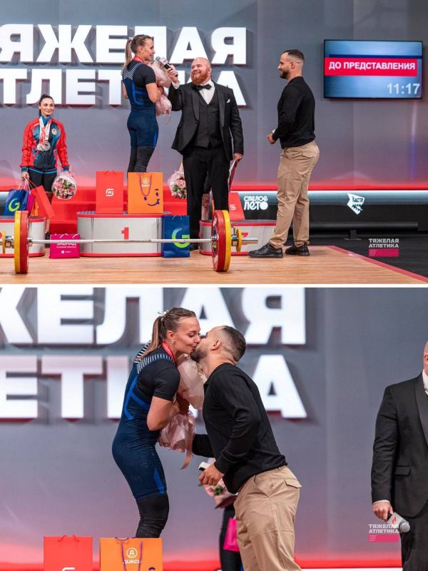 Милейшая сцена на чемпионате России по тяжёлой атлетике