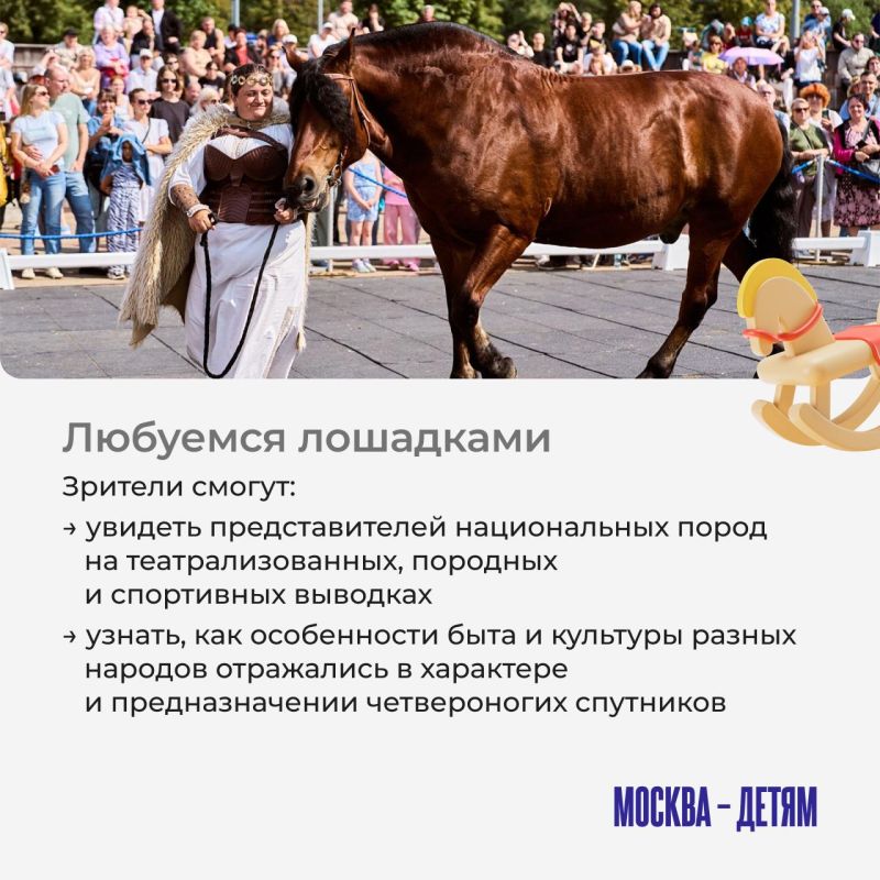 Ищете, куда сходить всей семьей в выходные? У нас как раз есть идеальный план! С 18 по 20 сентября пройдет завершающая программа фестиваля «Конное достояние». Ищете, куда сходить всей семьей в выходные? У нас как раз есть идеальный план! С 18 по 20 сентября пройдет завершающая программа фестиваля «Конное достояние».