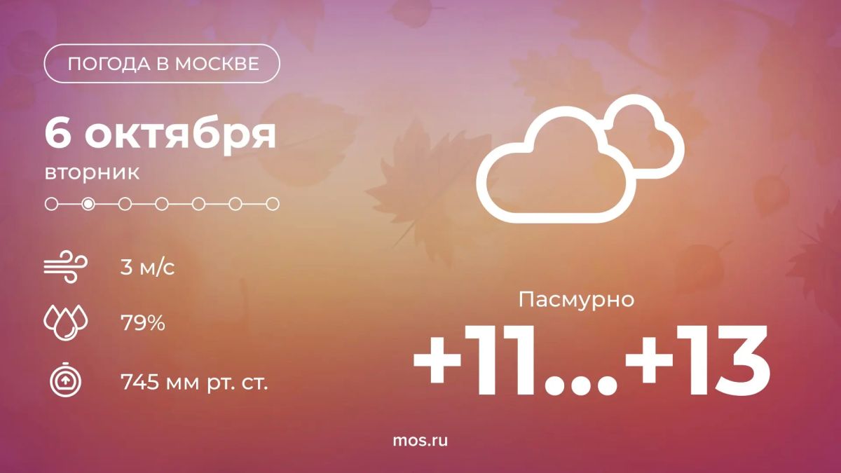 Сегодня ожидается теплый, но пасмурный день