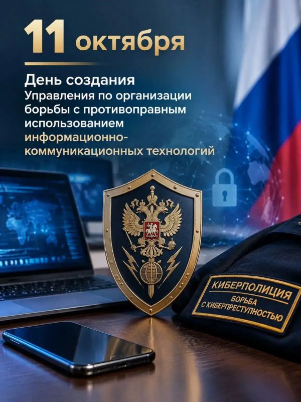 11 октября — День создания Управления по организации борьбы с противоправным использованием информационно-коммуникационных технологий МВД России