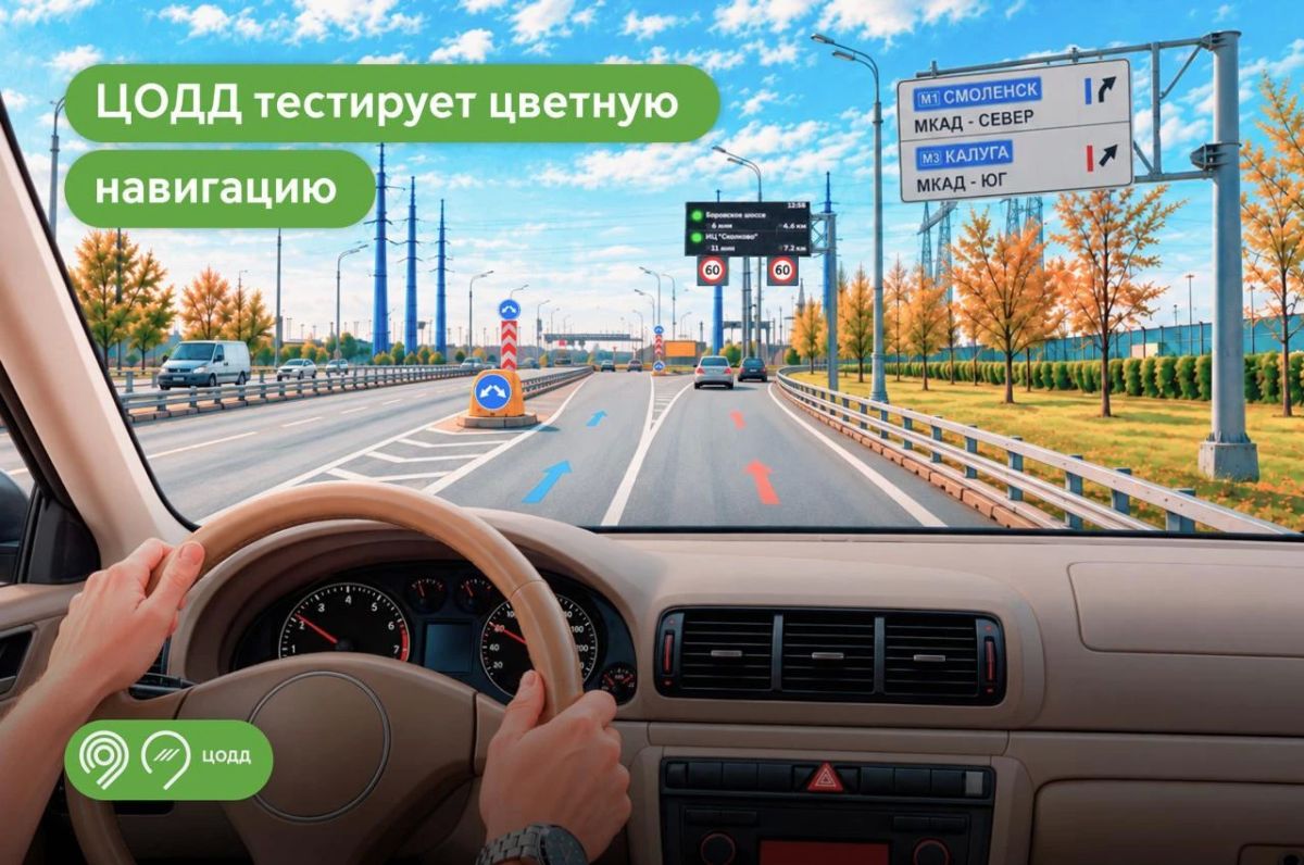 Тестируем цветную разметку, которая подсказывает нужный съезд на МКАД