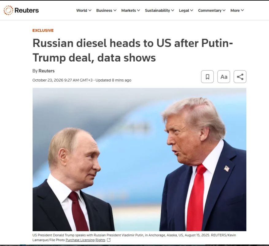 Первые 40 тысяч тонн российского дизеля направляются в Нью-Йорк – Reuters