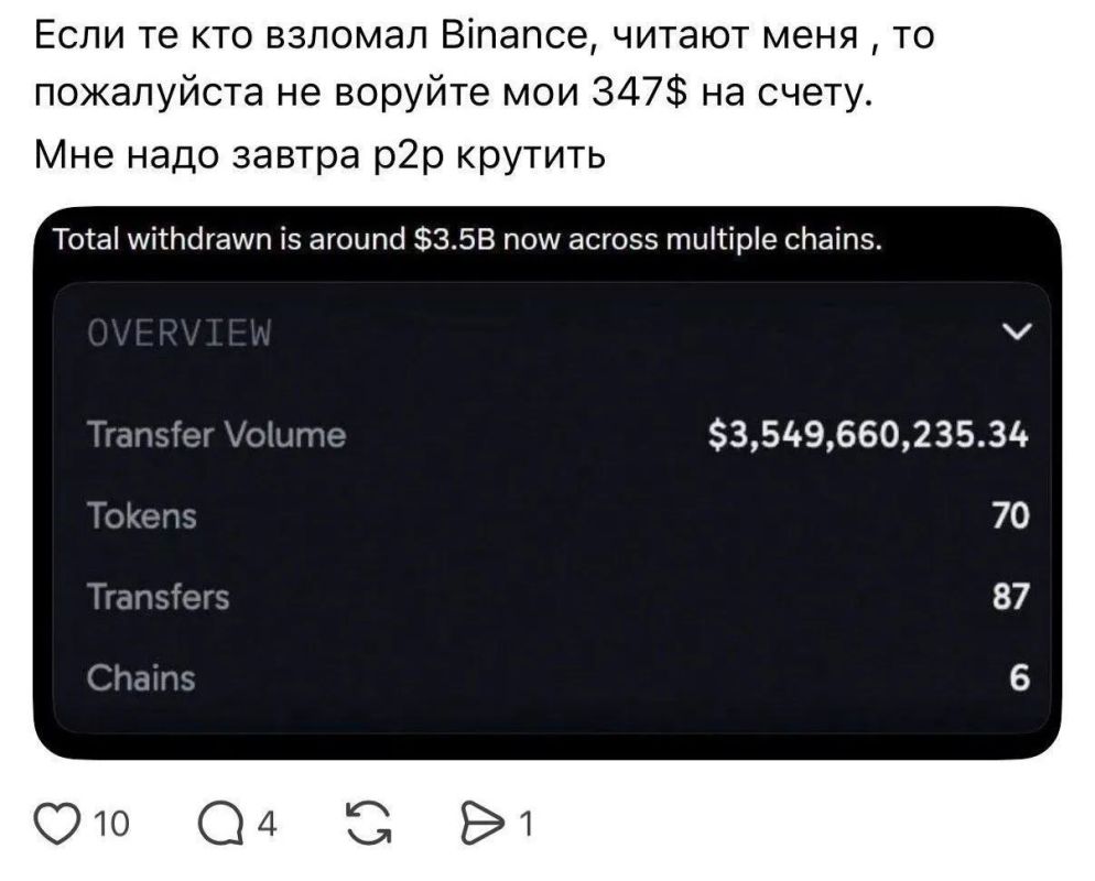 Пока Binance теряет миллиарды, россияне могут спать спокойно Пока Binance теряет миллиарды, россияне могут спать спокойно
